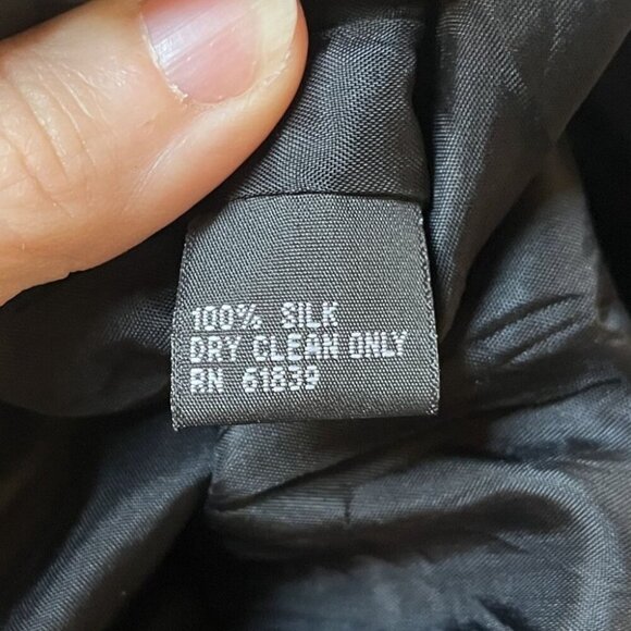 Rickie Freeman Teri Jon Black Silk Chiffon Slip Dress With Satin Bow Belt Size 6 - Picture 9 of 9